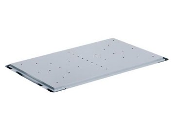Drainage base with holes for nestable totes