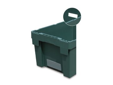 Ergonomic handles for nestable containers