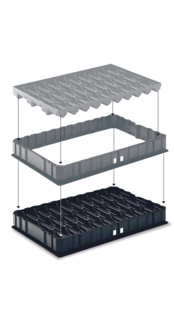 Custom made plastic packaging - injection molded frame